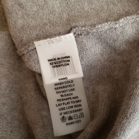 VINCE CAMUTO gray scoop neck stripe knit sweater pullover 3X - Picture 6 of 8